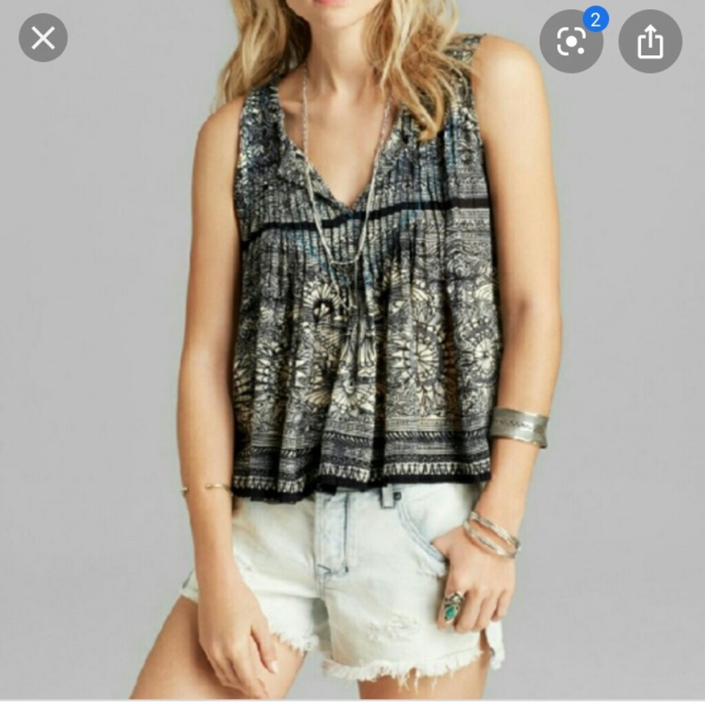 Free People XS backless tie boho top EUC